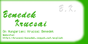 benedek krucsai business card
